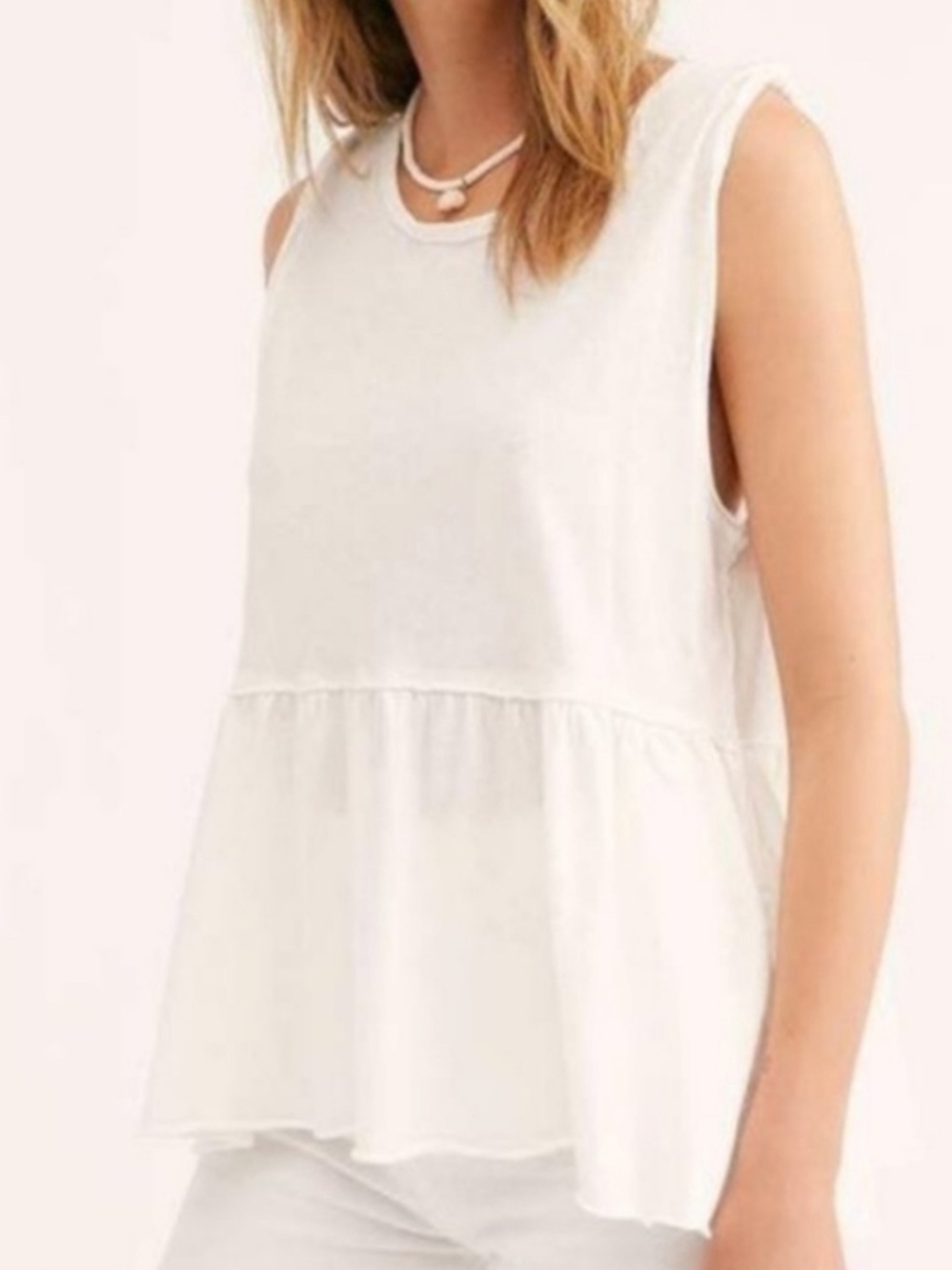 NWT Free People we the free anytime tank White Peplum size m